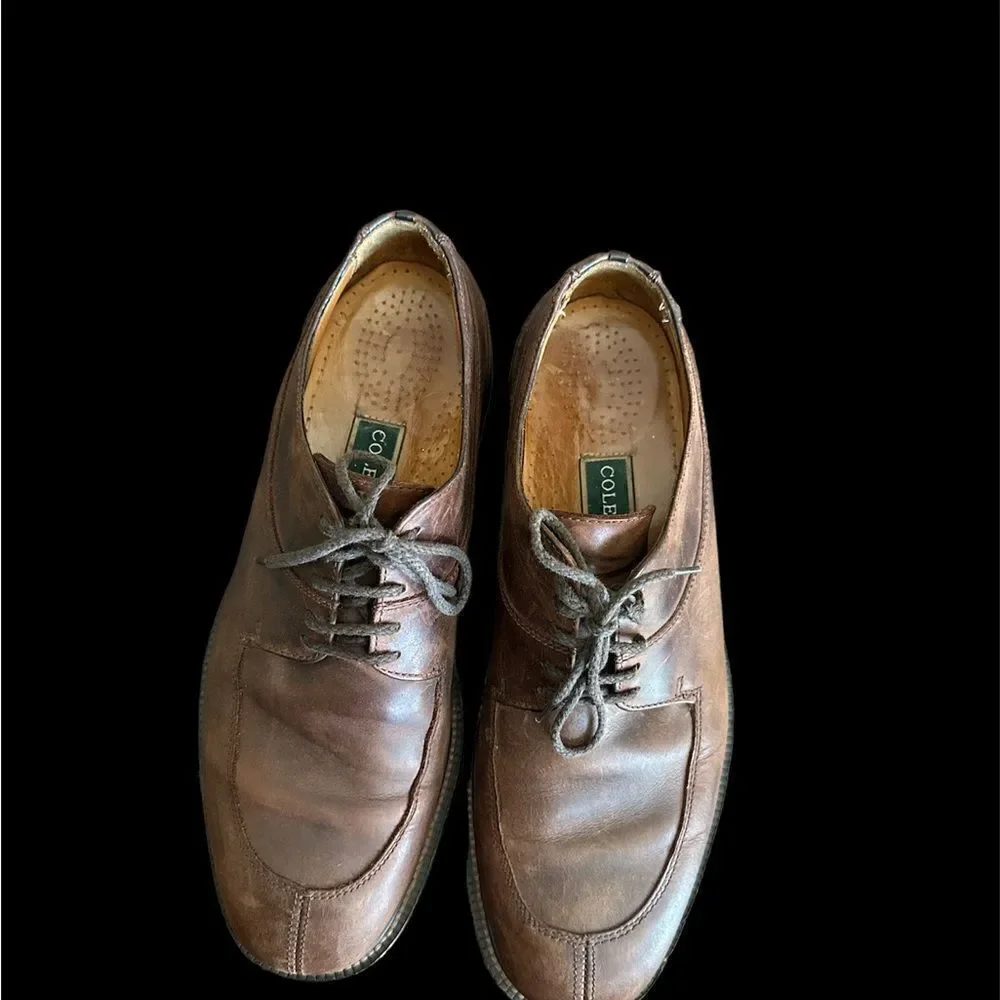 Cole Haan brown oil tanned leather oxfords dress shoes slip resistant 11
